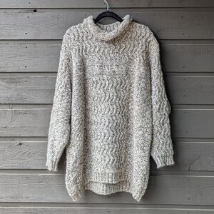 Natura 100% Pure New Wool Roll Neck Sweater Size Large Oversized